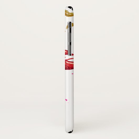 Roze Paars Gold Nailpolish Splatter Monogram Case-Mate iPhone Case (Achterkant/links)