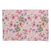 Roze Paars Groen Bloemig Groenery Elegant Kussensloop (Voorkant-Links)