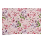 Roze Paars Groen Bloemig Groenery Elegant Kussensloop (Voorkant-Rechts)