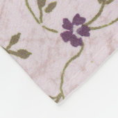  roze paars groen bloempatroon fleece deken (Hoek)