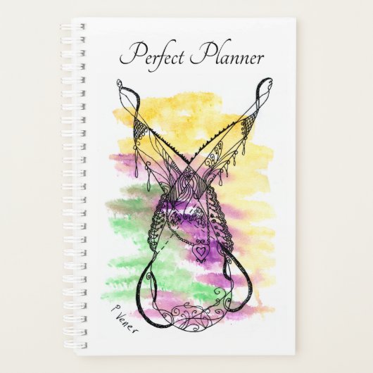 Roze Paars Groen Fantastisch Ketting Planner (Voorkant)