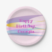 Roze Paars Happy Birthday Paper Bord (Voorkant)