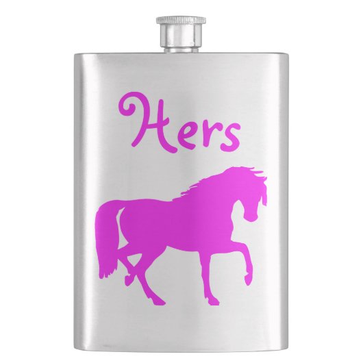 Roze paars-"Hers"-fles Heupfles (Voorkant)