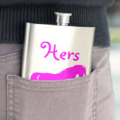 Roze paars-"Hers"-fles Heupfles (Voorbeeld)