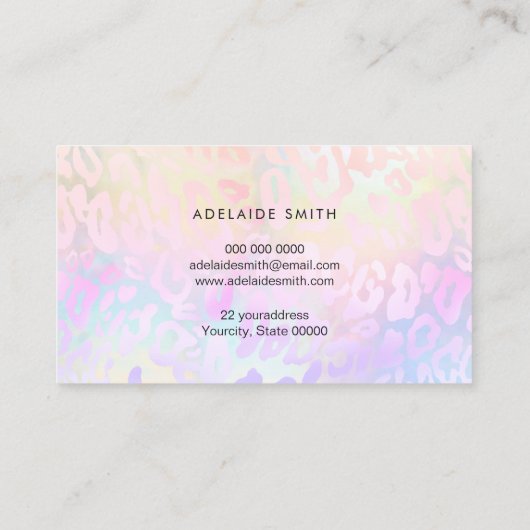 roze paars huidpatroon visitekaartje (Achterkant)