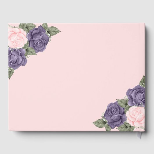  roze Paars in het liefhebben van de begrafenisfot Gastenboek (Achterkant)