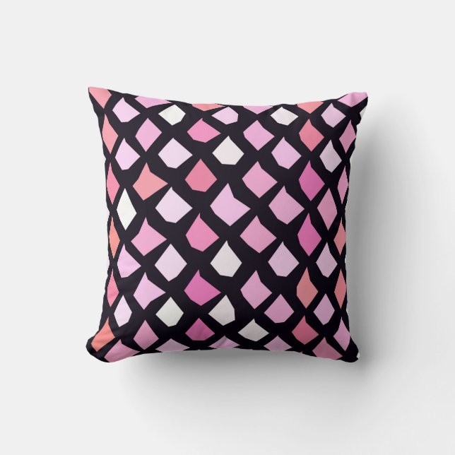 Roze Paars Lavendel Rood Patroon Kussen (Voorkant)