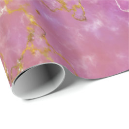 Roze & Paars Met Goud Folie Inpakpapier
