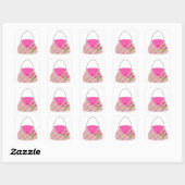 Roze paars met groen vierkante sticker (Vel)