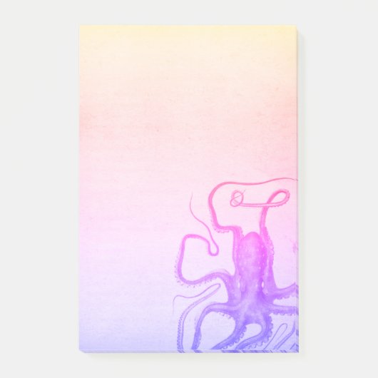 Roze Paars Octopus Ombre Steampunk Zee Post-it® Notes (Voorkant)