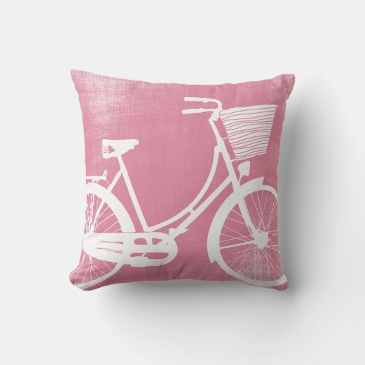 Roze Paars of elke kleur  fietspiloot Kussen (Voorkant)