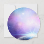 Roze Paars onder de Stars Starry Wedding Details Save The Date (Achterkant)