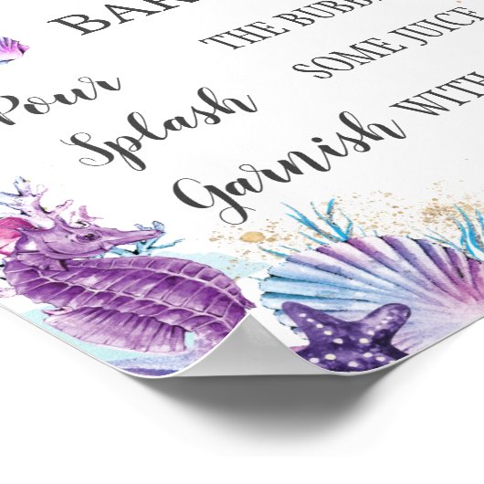 Roze Paars onder de Zee Mermosa Bar Poster (Hoek)