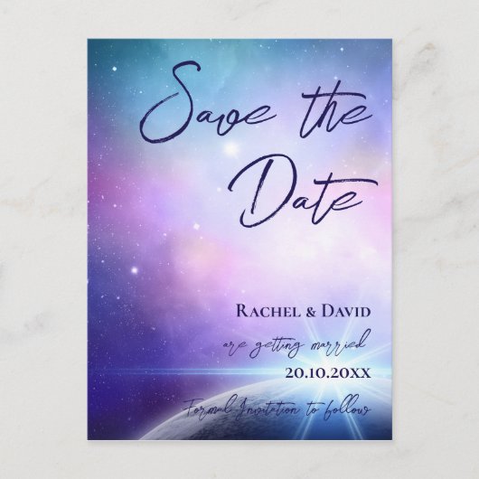 Roze Paars onder het sterrenhuwelijk sparen de dat Briefkaart (Voorkant)