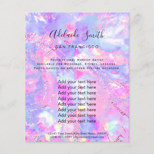 roze paars opal stone FAUX holografen Flyer (Voorkant)