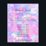 roze paars opal stone FAUX holografen Flyer<br><div class="desc">schoonheidssalon professionele make - up kunstenaar flyer</div>