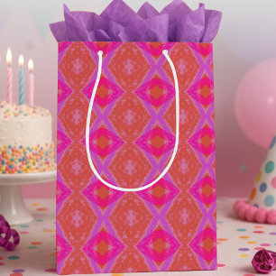 Roze Paars Oranje Potlood Diamanten Geometrisch Medium Cadeauzakje