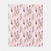 Roze paars rood retro bloempatroon fleece deken (Voorkant)