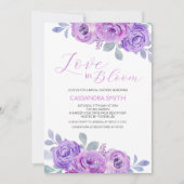 Roze Paars Roos Floral Vrijgezellenfeest Kaart (Voorkant)