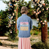 Roze Paars Roze Strandbruiloft 2 Harten in Zand Denim Jacket