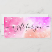 Roze Paars Sparkle Business Cadeaubon (Voorkant)