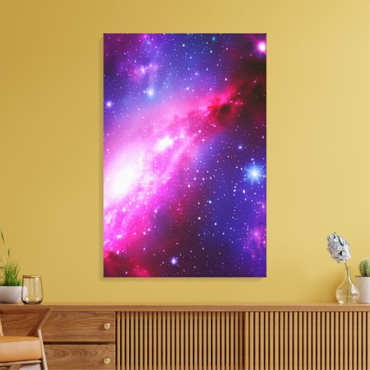Roze Paars Spiral Galaxy Stretched Canvas (Insitu (Woonkamer))