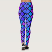Roze Paars Turquoise Mozaiek Leggings (Achterkant)
