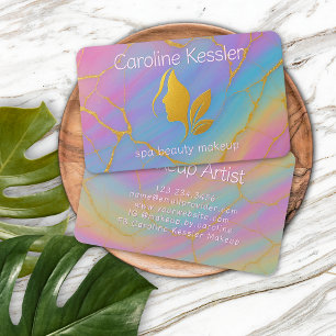 Roze Paars Turquoise Turkoois Blauw Goud Marmerdes Visitekaartje