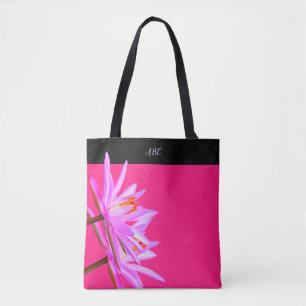 Roze Paars Water Lily All-Over-Print Tas