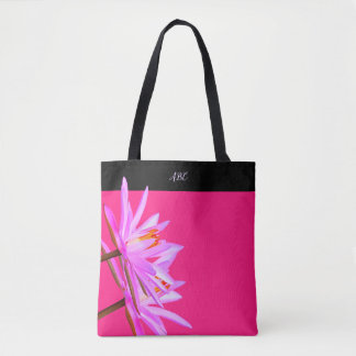 Roze Paars Water Lily All-Over-Print Tas