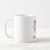 Roze Paars Witte Bloemhart Koffiemok (Links)