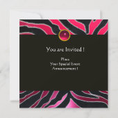 ROZE PAARS ZWART WIT ZEBRA BONT MONOGRAM ,robijn Kaart (Achterkant)