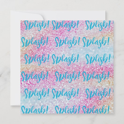 Roze Paarse 1e grillige meisje zeemeermin verjaard Kaart (Achterkant)