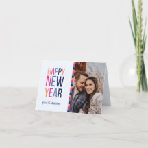 Roze Paarse Aangepaste Foto Happy Nieuwjaar