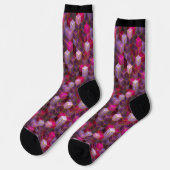 Roze Paarse Abstracte 3D-effect kubussen Sokken (Links)