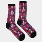 Roze Paarse Abstracte 3D-effect kubussen Sokken (Rechts)
