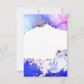 Roze Paarse Abstracte Bruiloft RSVP Kaart (Achterkant)