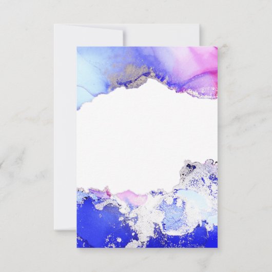Roze Paarse Abstracte Bruiloft RSVP Kaart (Achterkant)