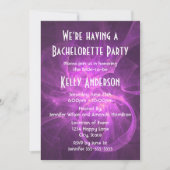 Roze Paarse Abstracte fractal Bachelorette Party Kaart (Voorkant)