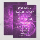 Roze Paarse Abstracte fractal Bachelorette Party Kaart (Voorkant / Achterkant)
