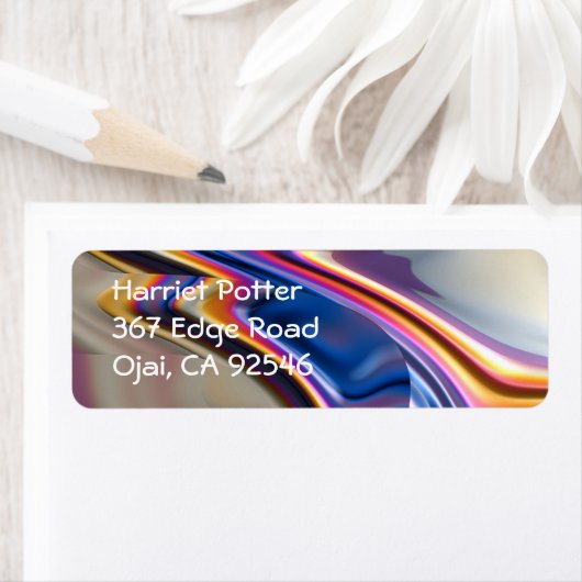 Roze Paarse Abstracte fractale kunst Etiket (Insitu)