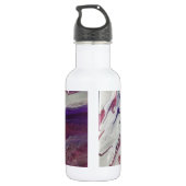 Roze Paarse Abstracte Gepersonaliseerde Waterfles (Achterkant)