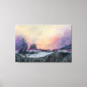 Roze Paarse Abstracte Landschapszonsondergang Canvas Afdruk (Voorkant)