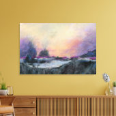 Roze Paarse Abstracte Landschapszonsondergang Canvas Afdruk (Insitu (Woonkamer))