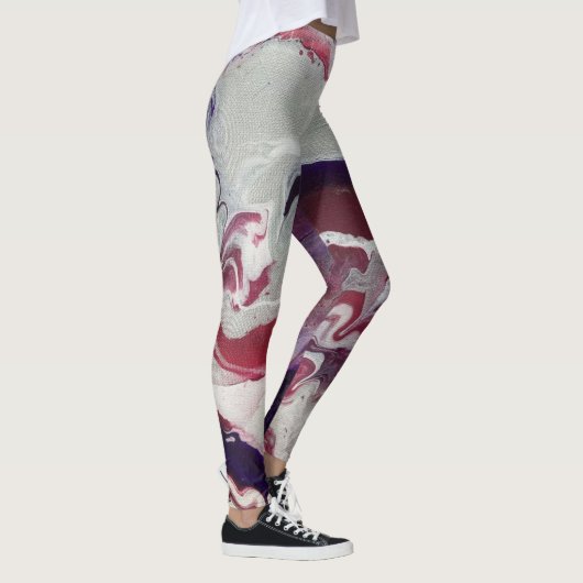 Roze & Paarse Abstracte Leggings (Rechts)
