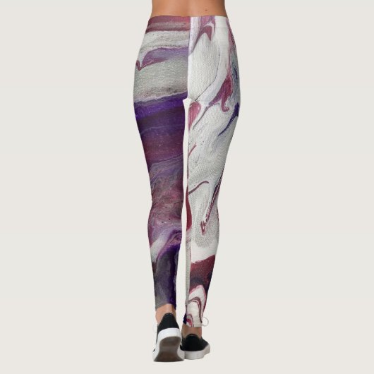 Roze & Paarse Abstracte Leggings (Achterkant)