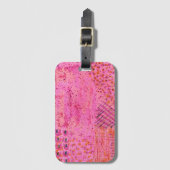 Roze Paarse Abstracte Schildering Bagage Label (Voorkant (verticaal))