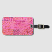 Roze Paarse Abstracte Schildering Bagage Label (Voorkant (horizontaal))