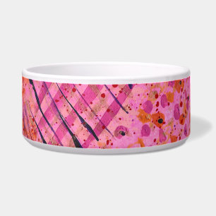 Roze Paarse Abstracte Schildering Keramische Kom v