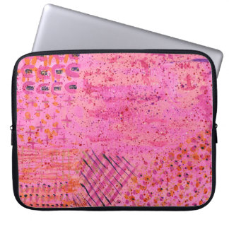 Roze Paarse Abstracte Schildering Laptop Hoes